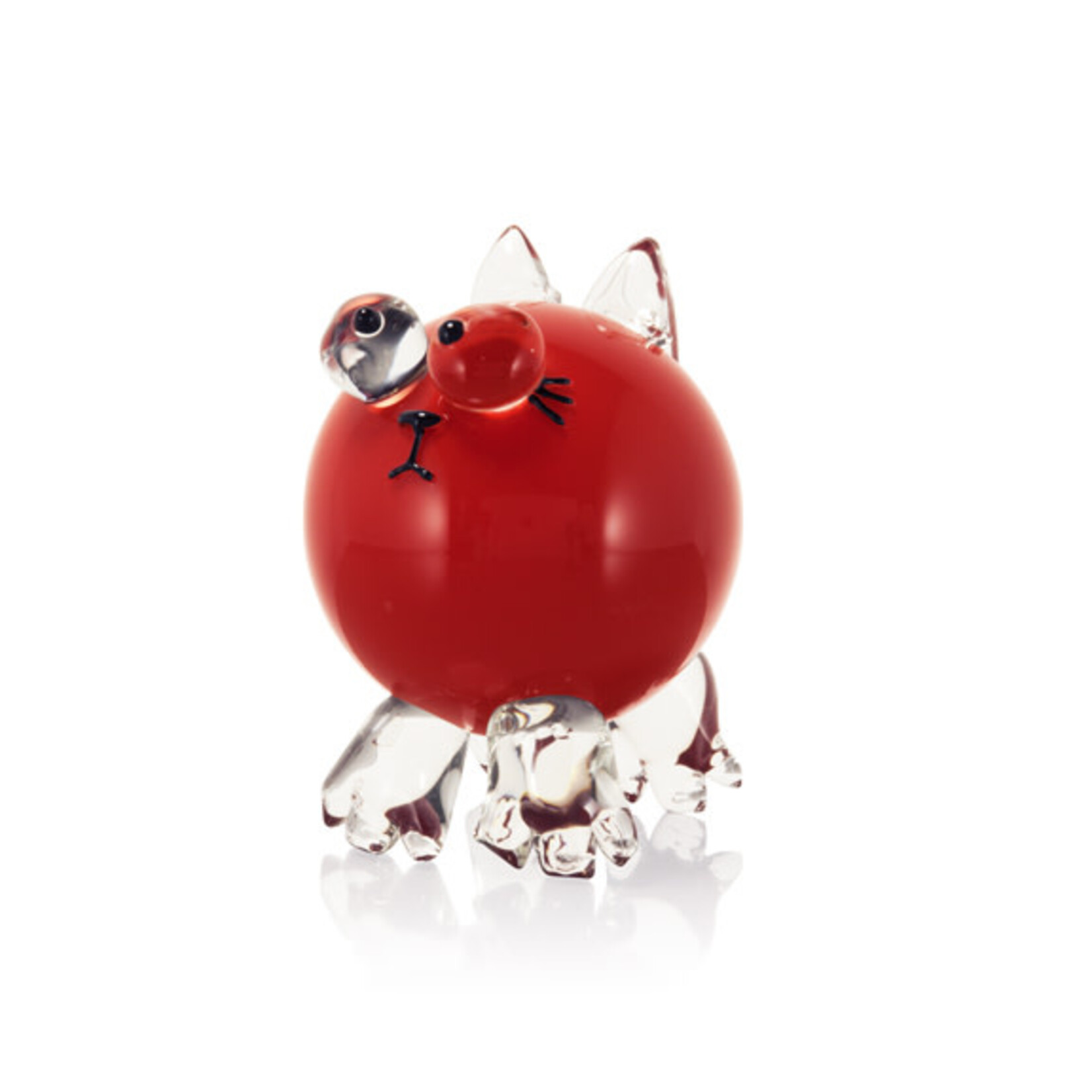 Kitten, Art Glass Red