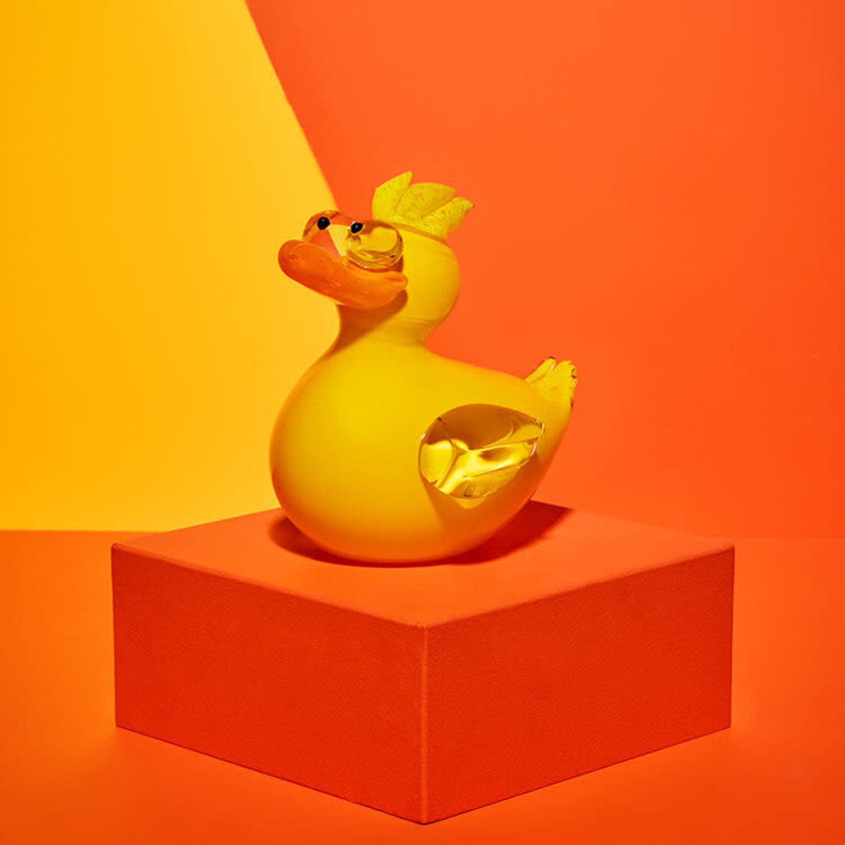 Duck, Art Glass Yellow