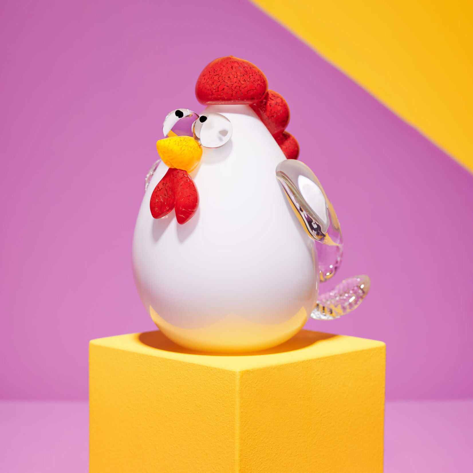 Chicken, Art Glass White