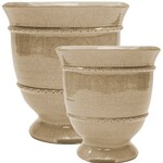 Potcover, Vintage Footed Taupe