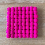 Trivet, Felt Ball Square Fuchsia