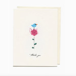 Card, Paper Art Thank You Bird Pink Flower