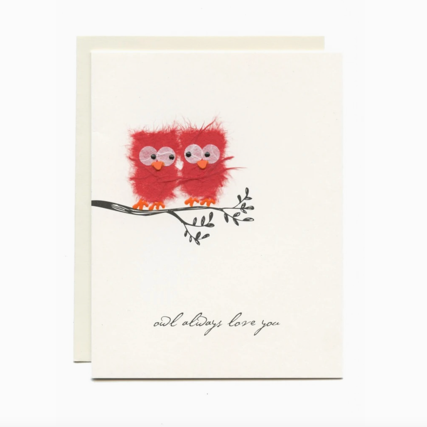 Card, Paper Art Owl Always Love You Red Owl
