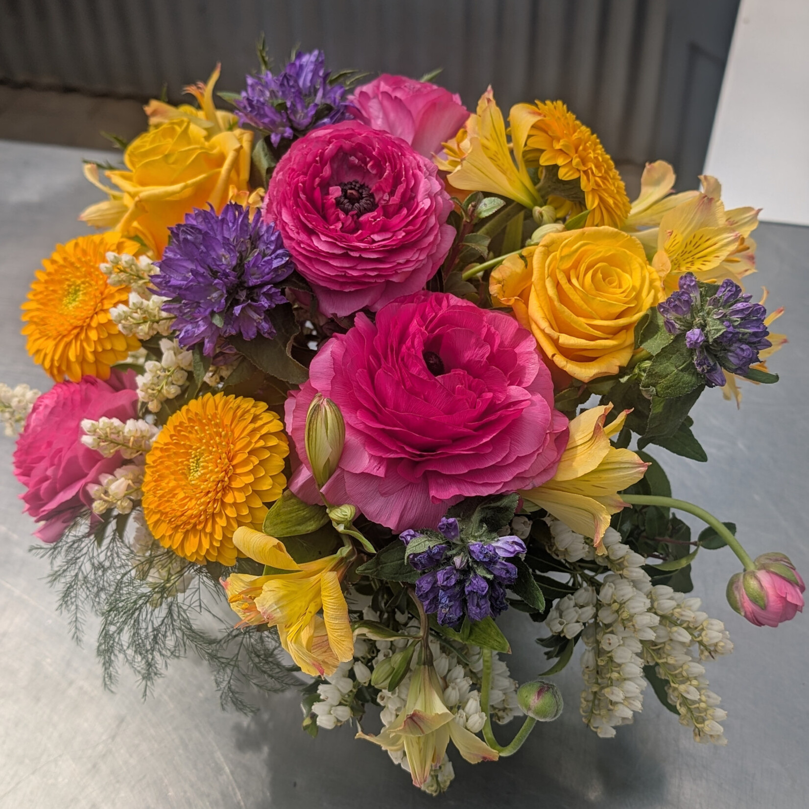 Bright and Happy Seasonal Floral Arrangement