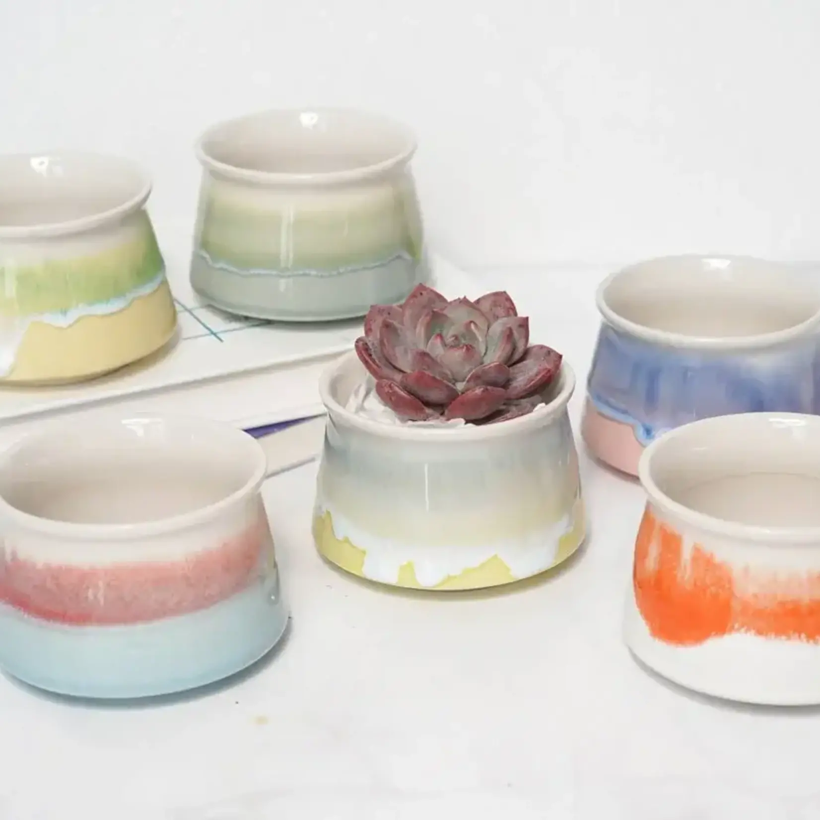 Pot, Glazed Funnel Pots 2.5 in