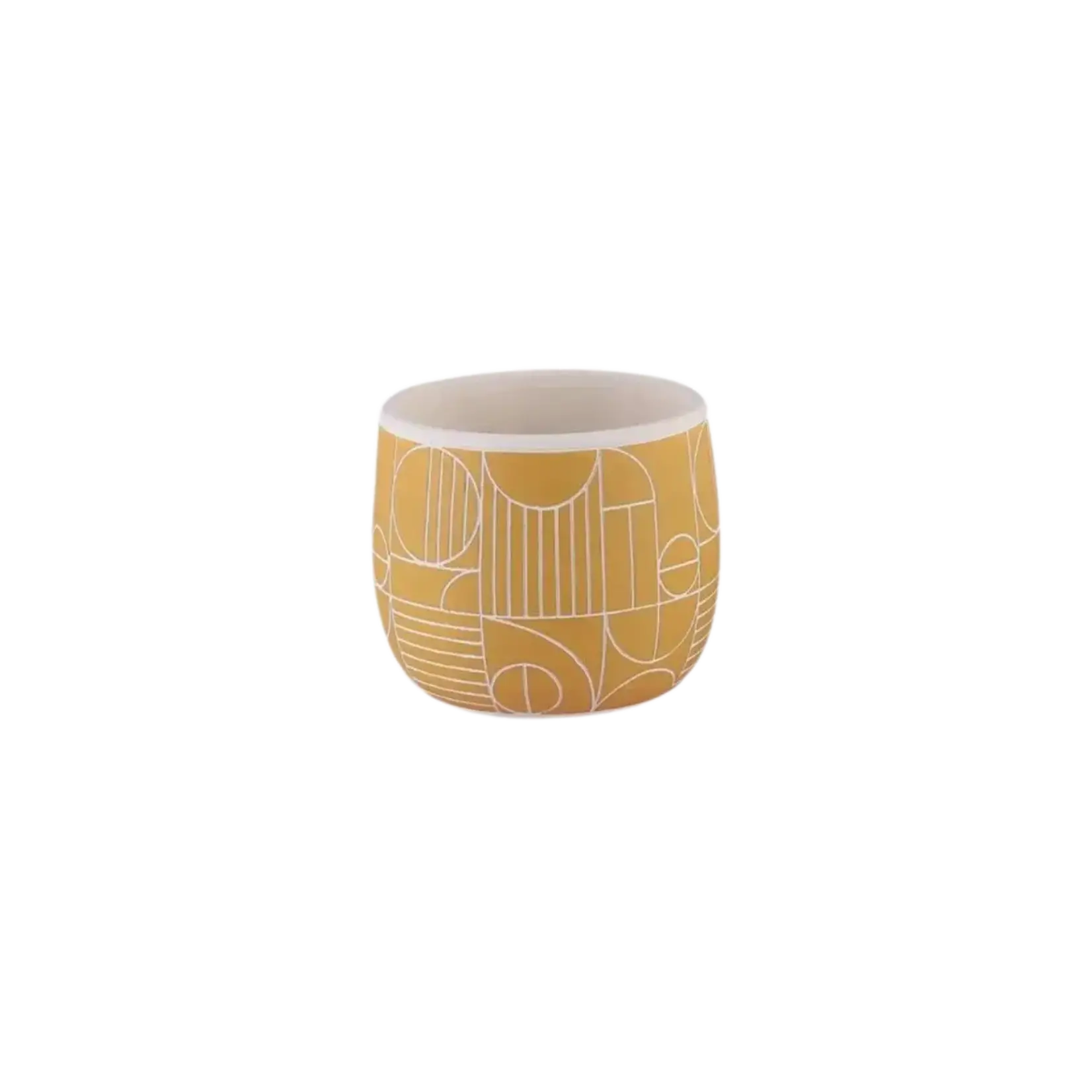 Pot, Yellow Geometric 6 in