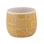 Pot, Yellow Geometric 8 in