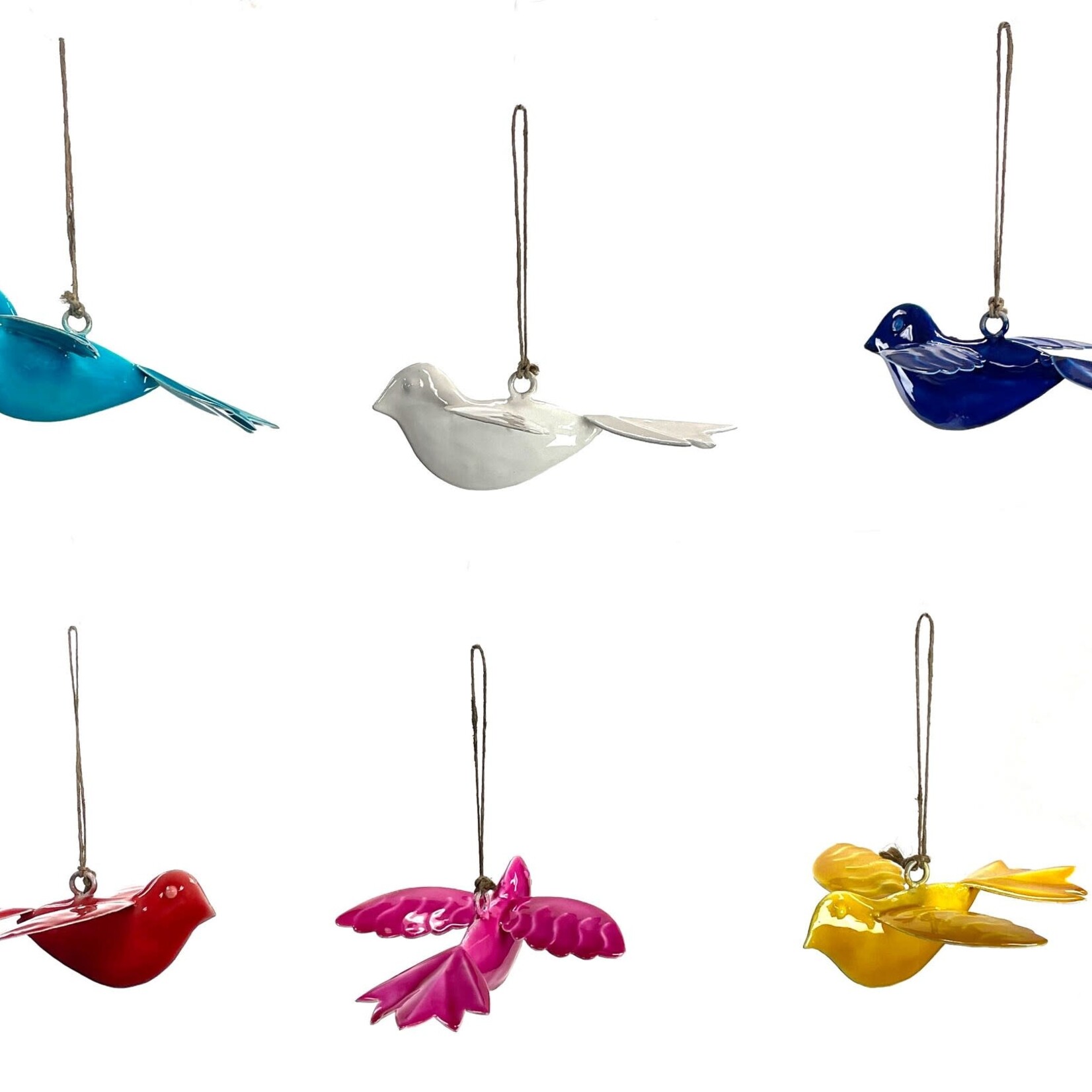 Ornament, Bird Enamel Asst. 6 in
