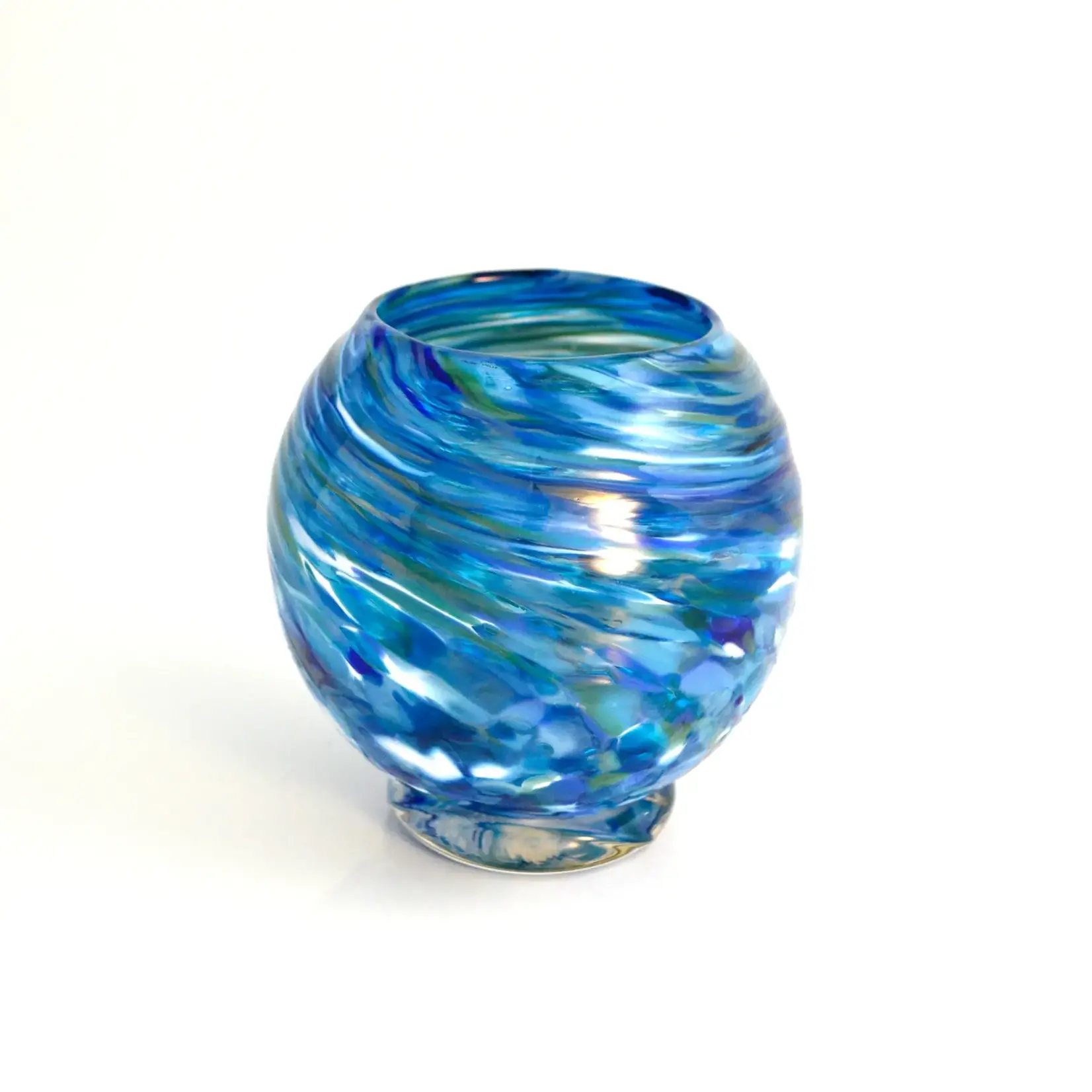 Candle Holder, Art Glass 4 in