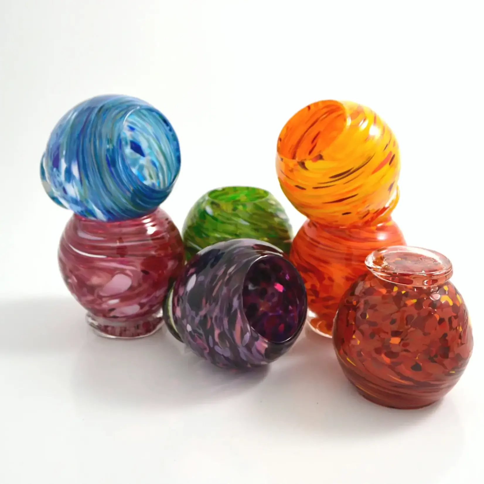 Candle Holder, Art Glass 4 in