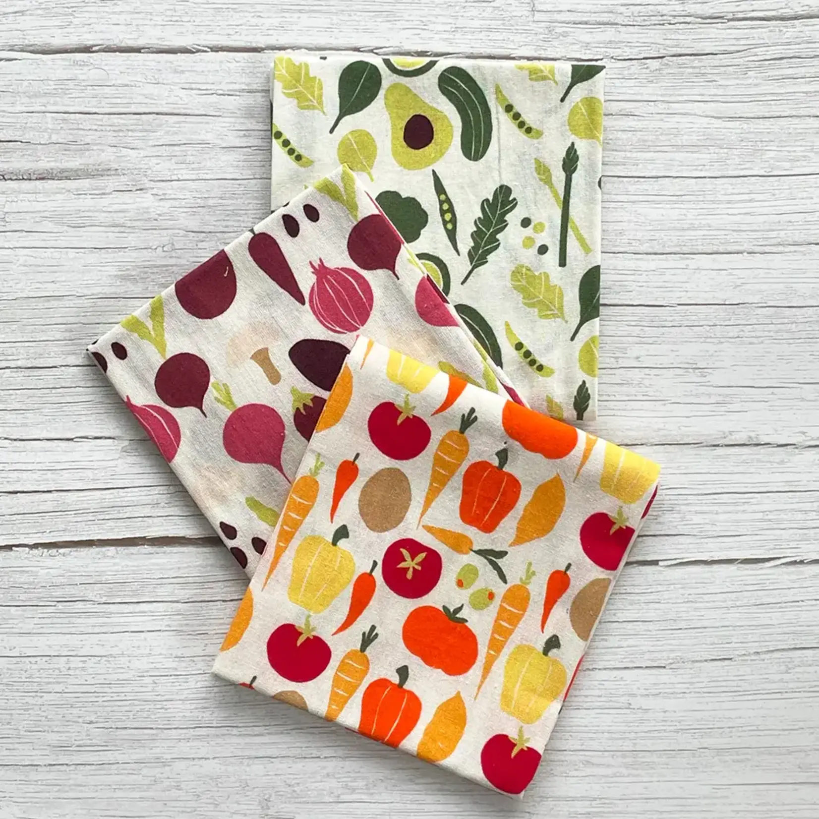 Tea Towel, Veggies Floursack s/3