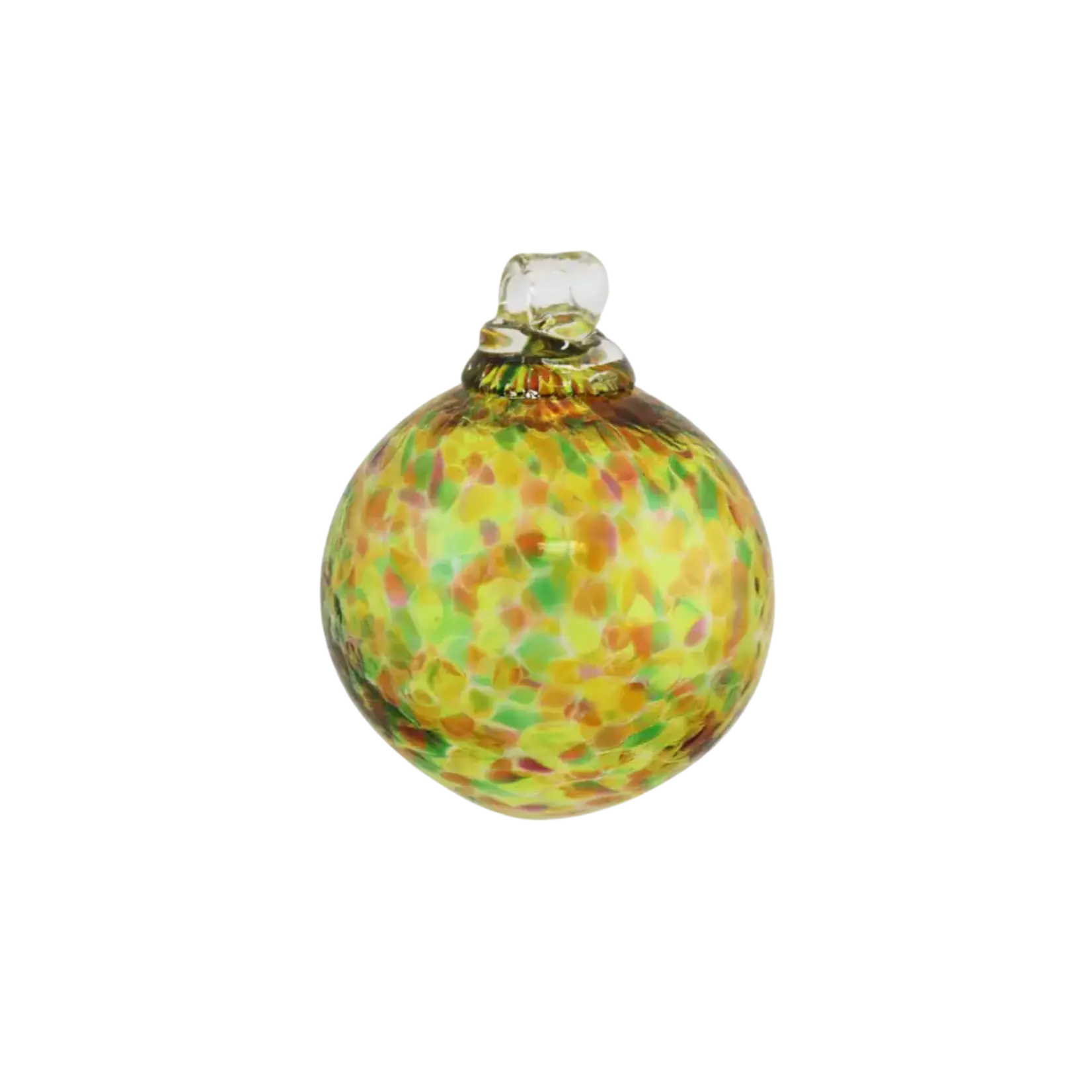 Art Glass, Ornament Calico 2in Autumn Leaves