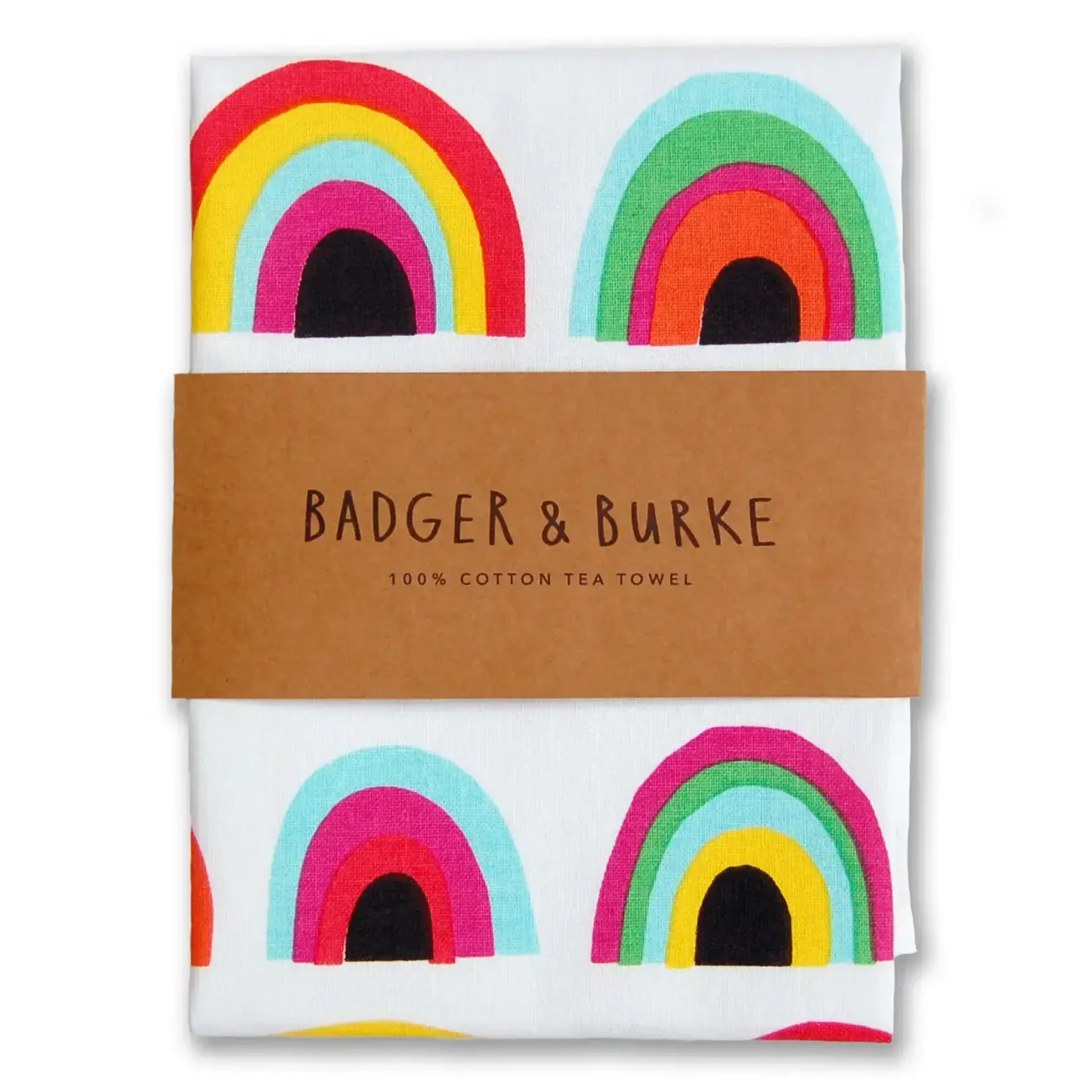 Tea Towel, Rainbow White