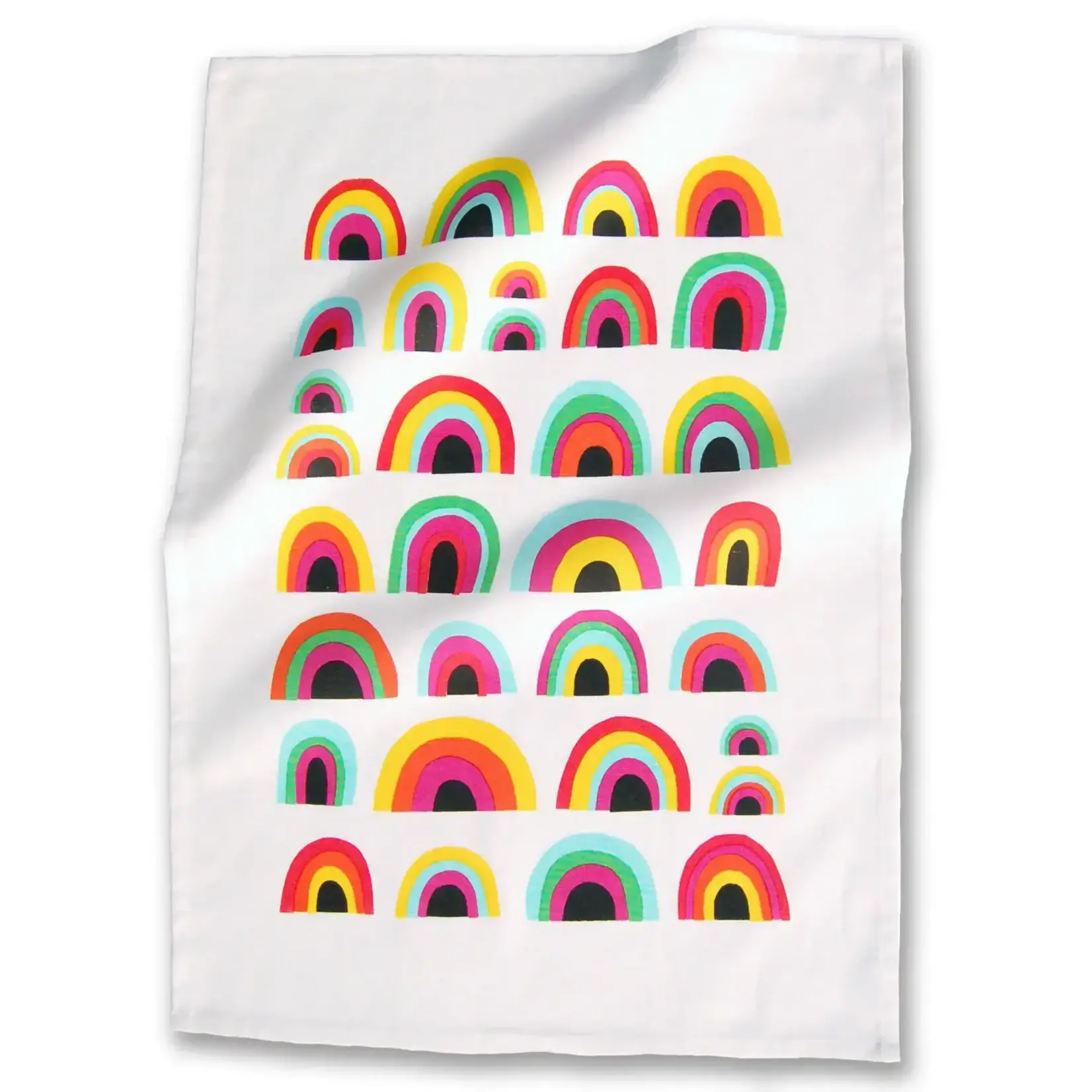 Tea Towel, Rainbow White