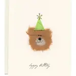 Card, Paper Art Happy Birthday Bear w/ Green Hat