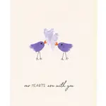 Card, Paper Art Our Hearts Are With You Purple Birds