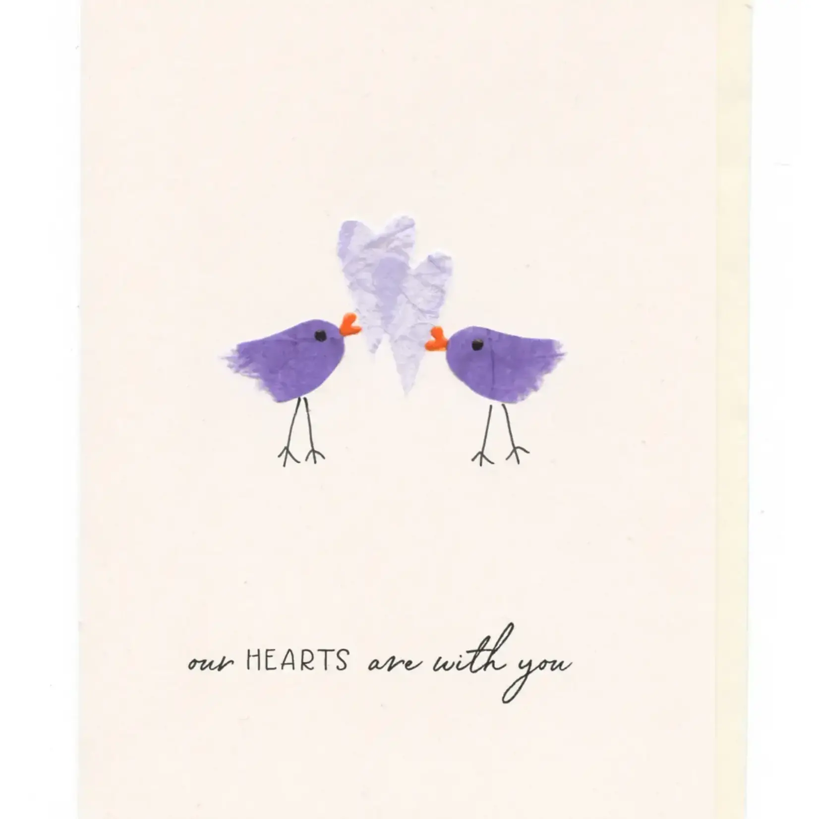 Card, Paper Art Our Hearts Are With You Purple Birds
