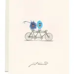 Card, Paper Art Just Married Birds on Bike