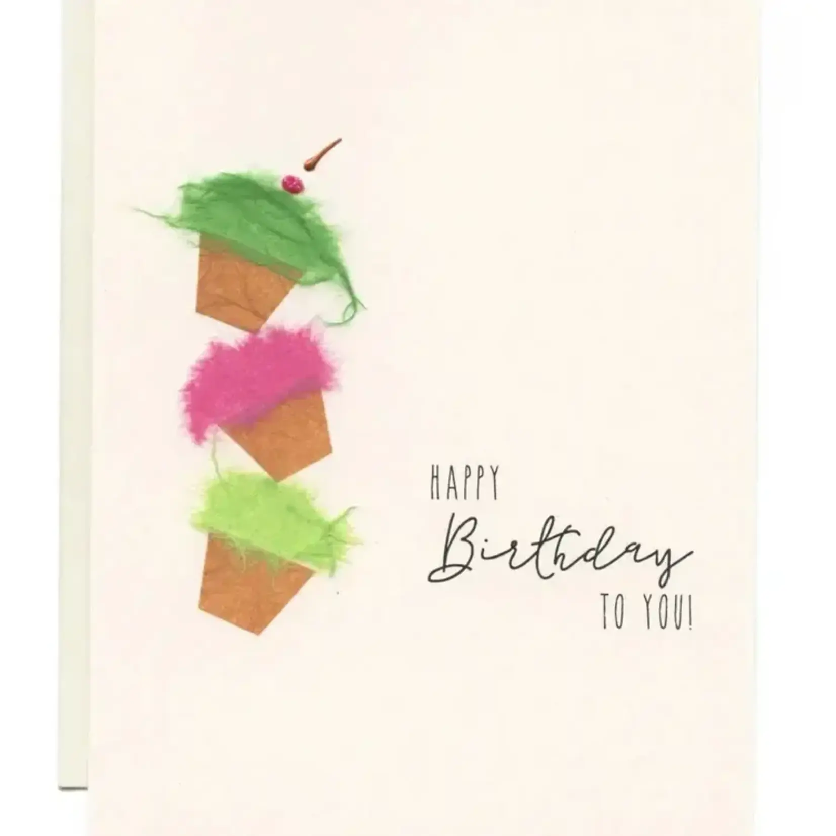 Card, Paper Art Happy Birthday to You Cupcakes