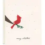 Card, Paper Art Merry Christmas Cardinal on Branch