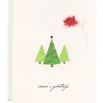 Card, Paper Art Seasons Greetings Bird and Trees