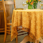 Tablecloth, Peony Jacquard Gold 54x54