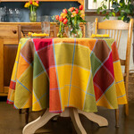 Tablecloth, Colorblock Plaid Multi 70RD
