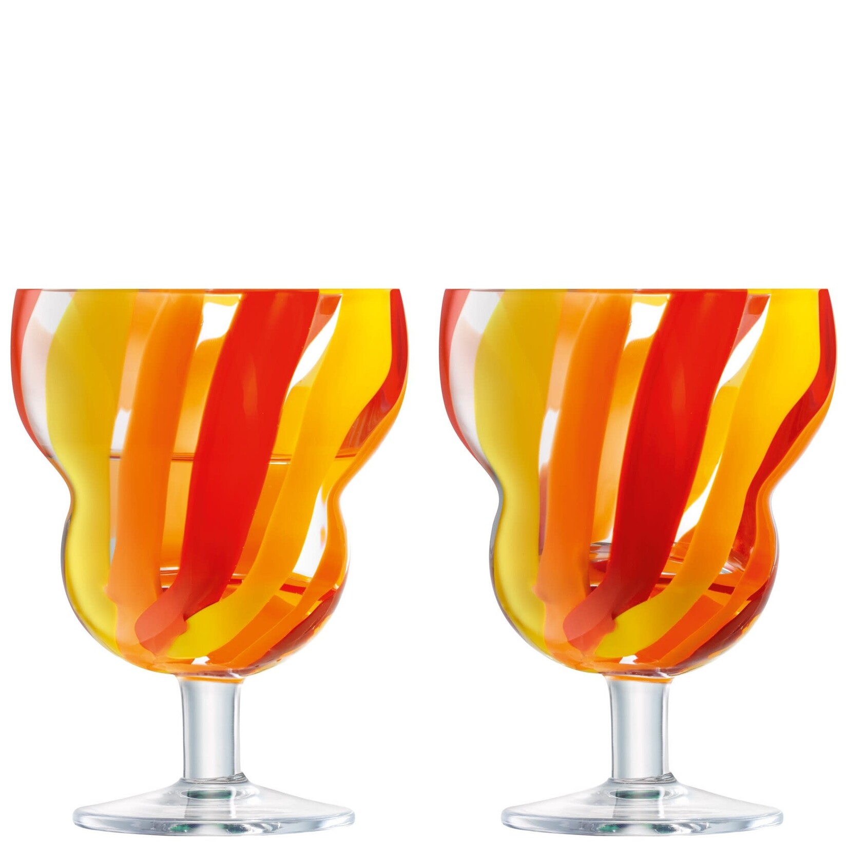 Glass, Folk Wine Orange/Red/Yellow 230ml