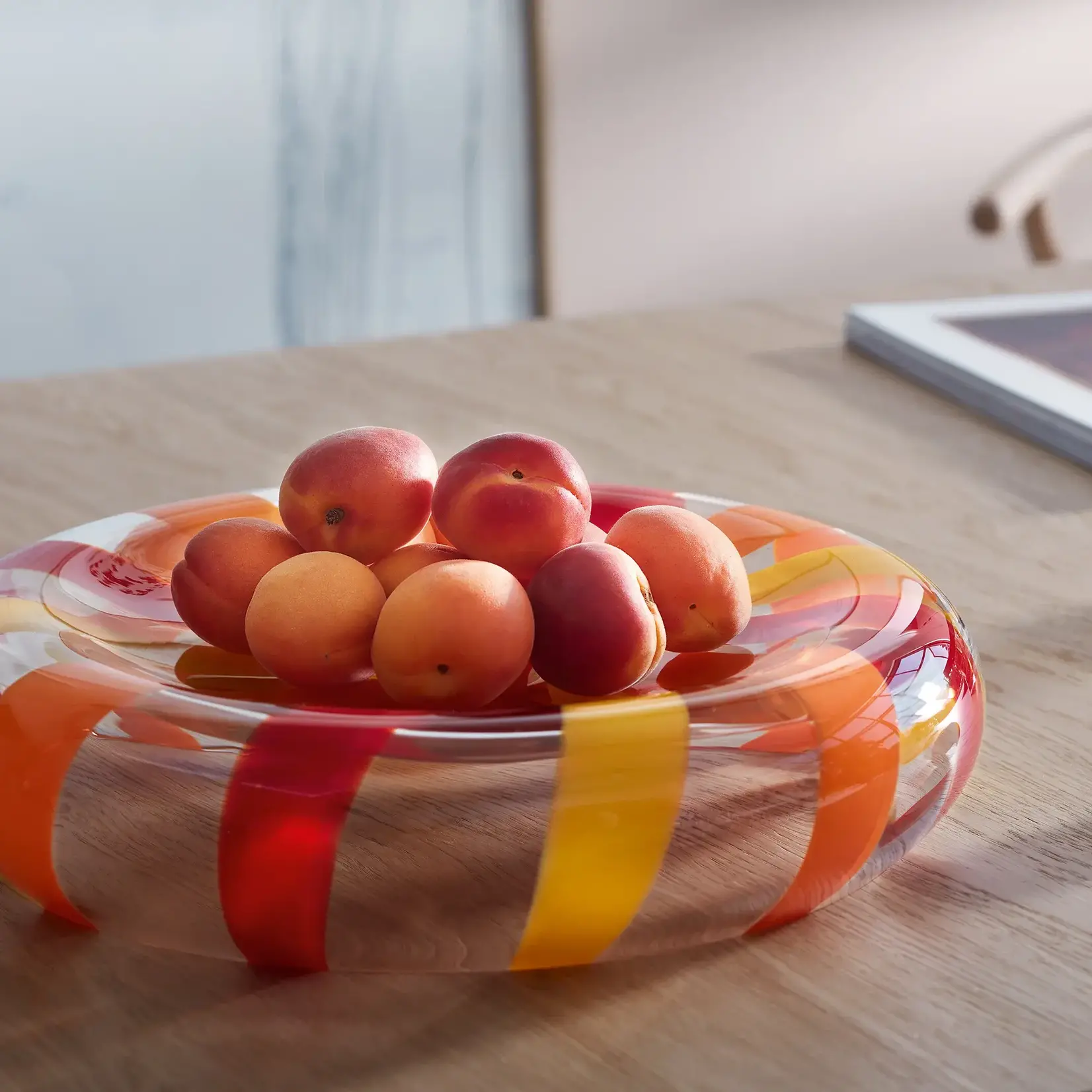 Bowl, Folk Reverse Orange/Red/Yellow 14in