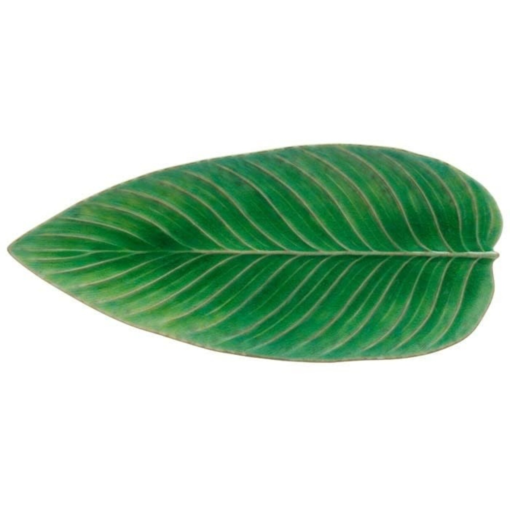 Plate, Riviera Tomate Strelizia Leaf 15 in