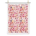 Tea Towel, Colourful Hearts 20x28 in
