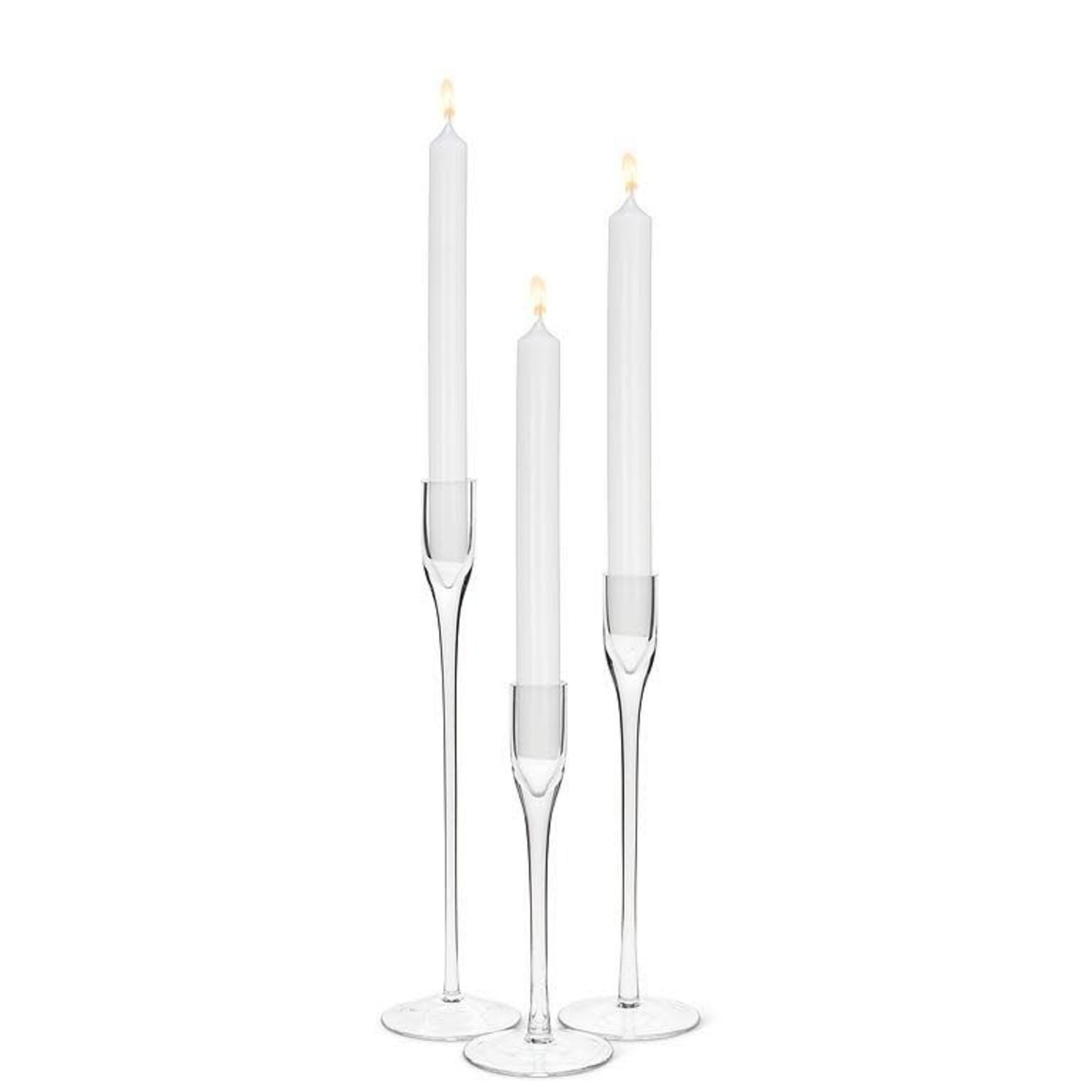 Candle Holder, Taper Glass 10 in