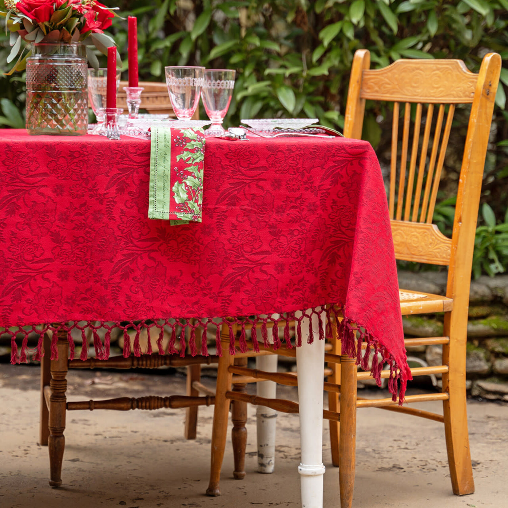 Tablecloth, Garden Jacquard Red 60x90