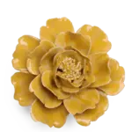Ceramic Flower, Small Burnt Yellow Rose