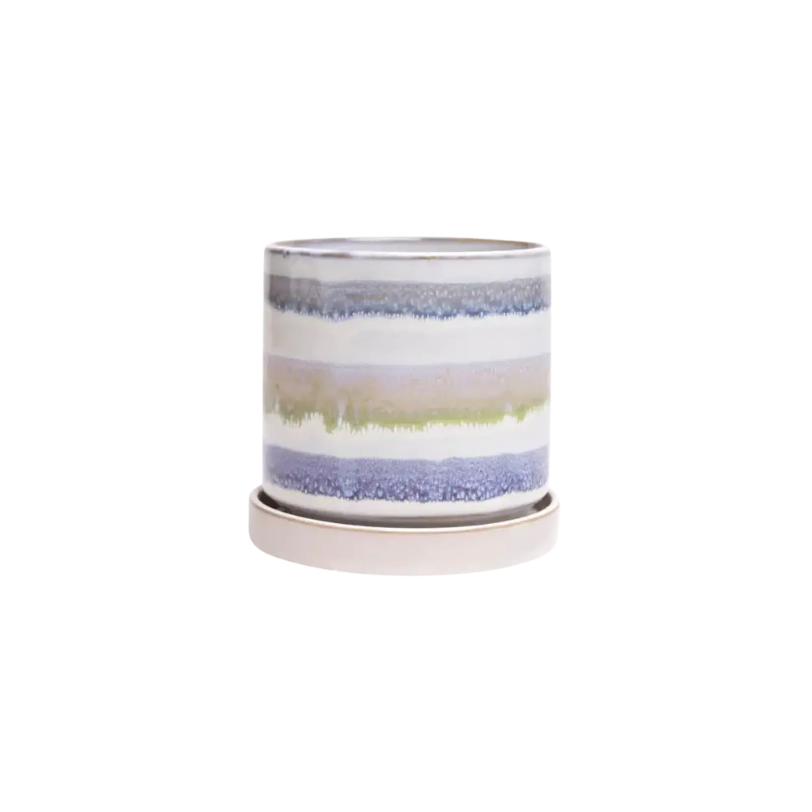 Pot, Blue Green Layers w/s 5 in