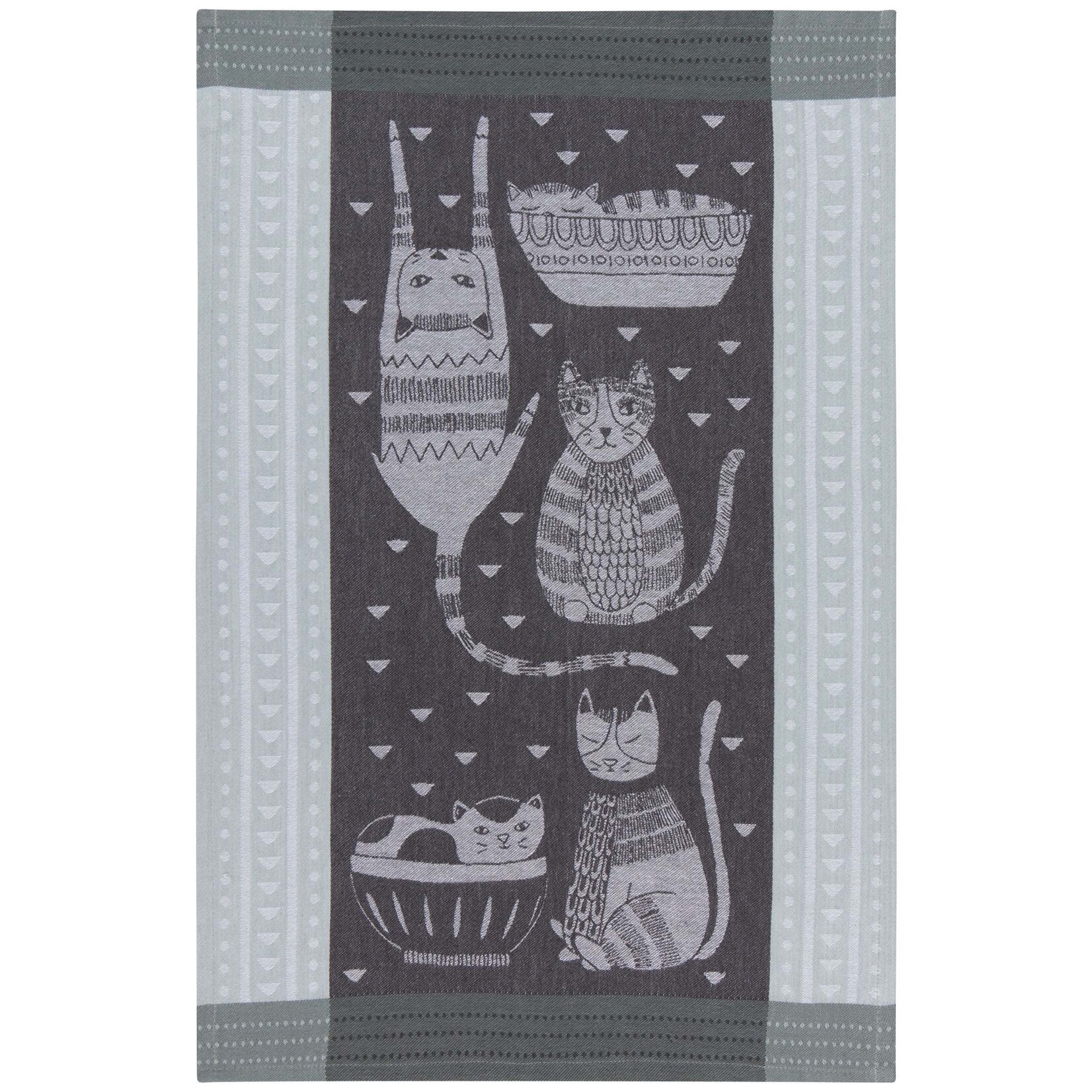 Tea Towel, Purr Party Jacquard 18x28 in