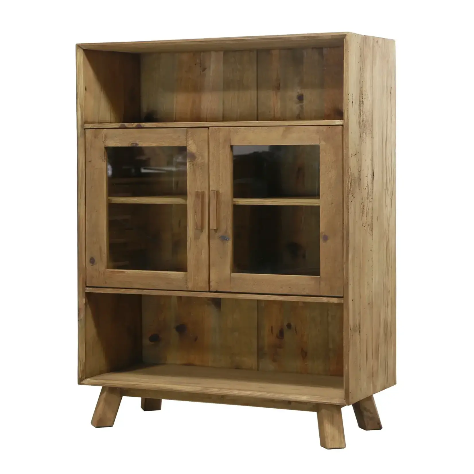 Cabinet, Wooden Storage w/Glass Doors