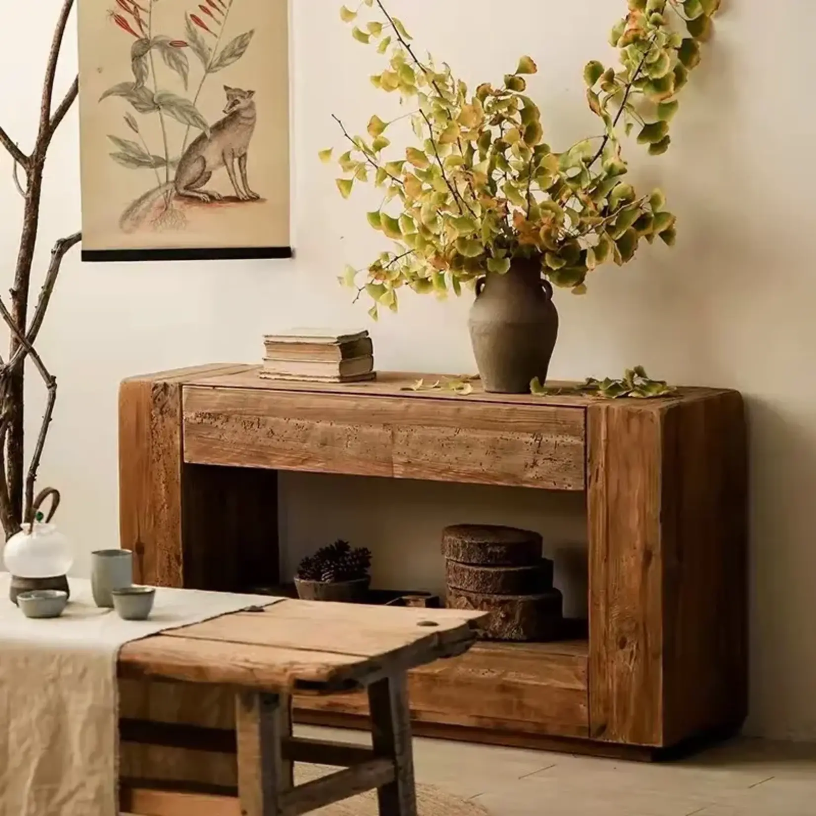 Table, Console Recycled Pine