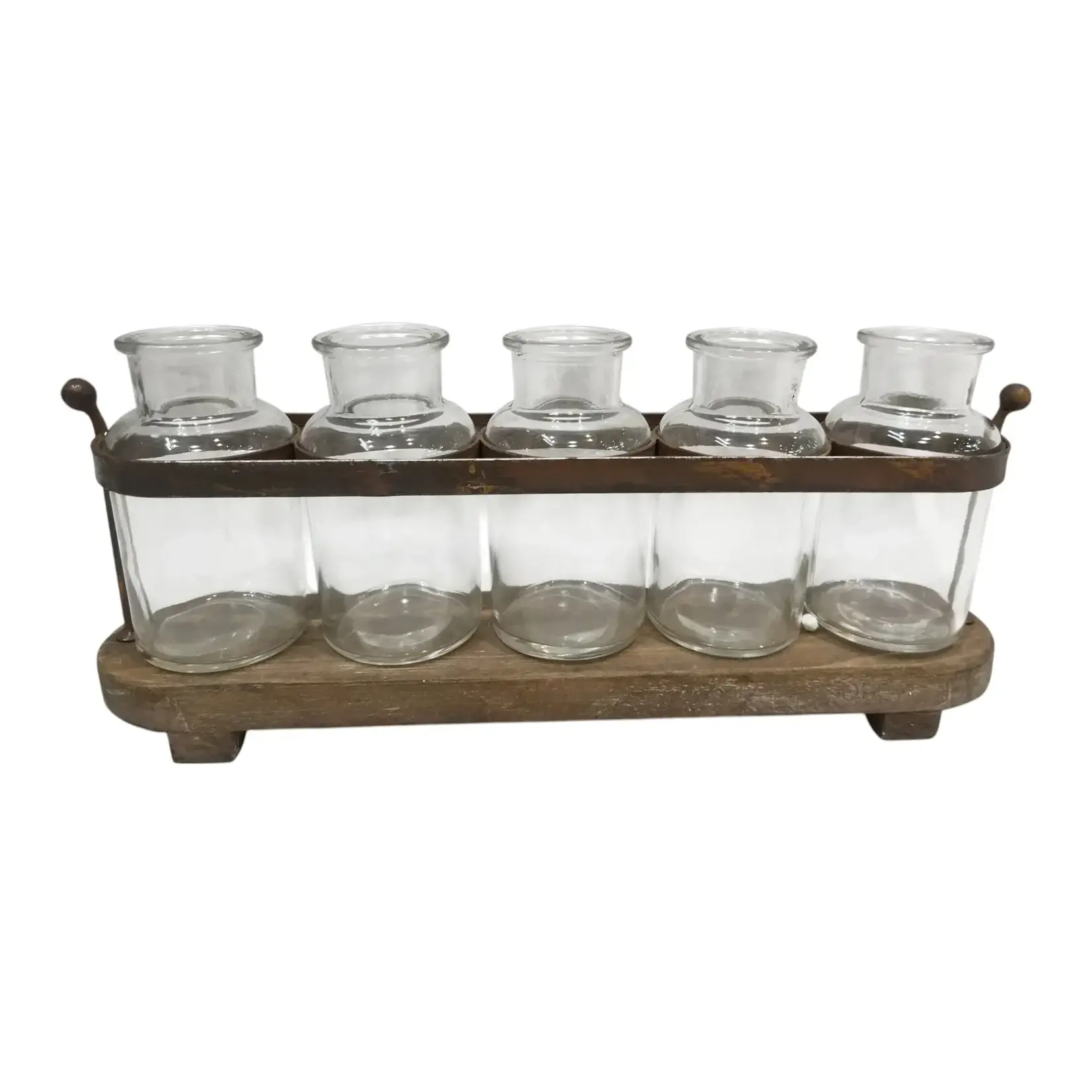 Vase, w/ Metal Base Holder 5 pc