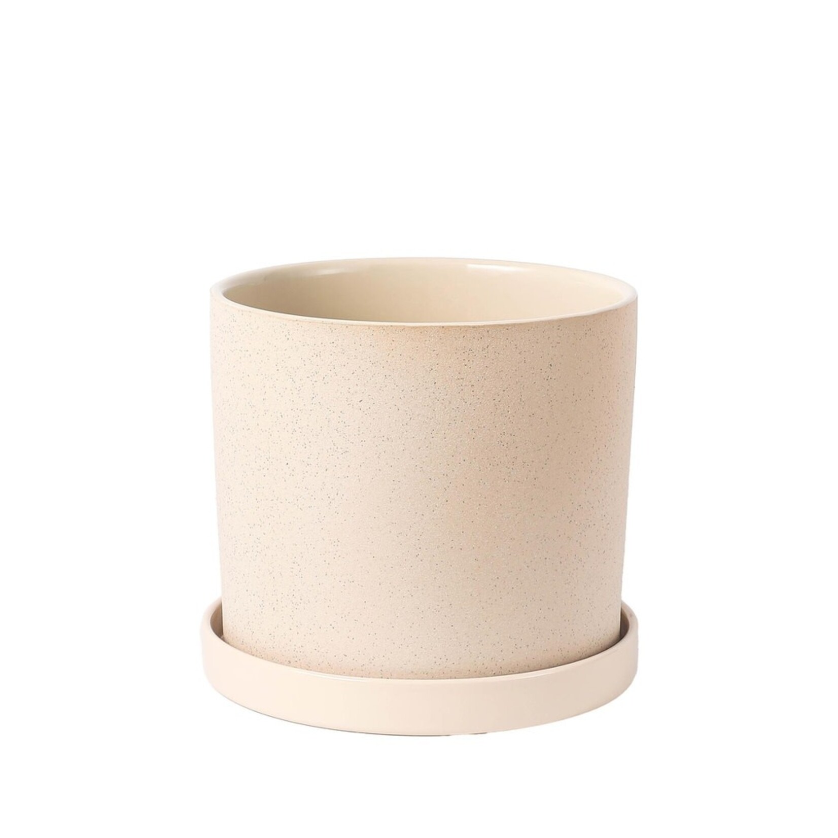 Pot, Capri White Sand w/ Saucer 9 in