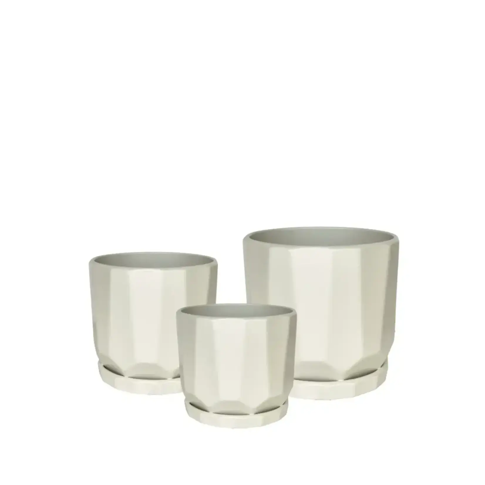 Pot, Cruz Cream Round w/ Saucer 6 in