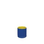 Pot, Caris Blue/Yellow Round w/ Saucer 5 in