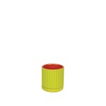 Pot, Caris Green/Orange Round w/ Saucer 5 in