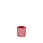 Pot, Caris Pink/Red Round w/ Saucer 5 in