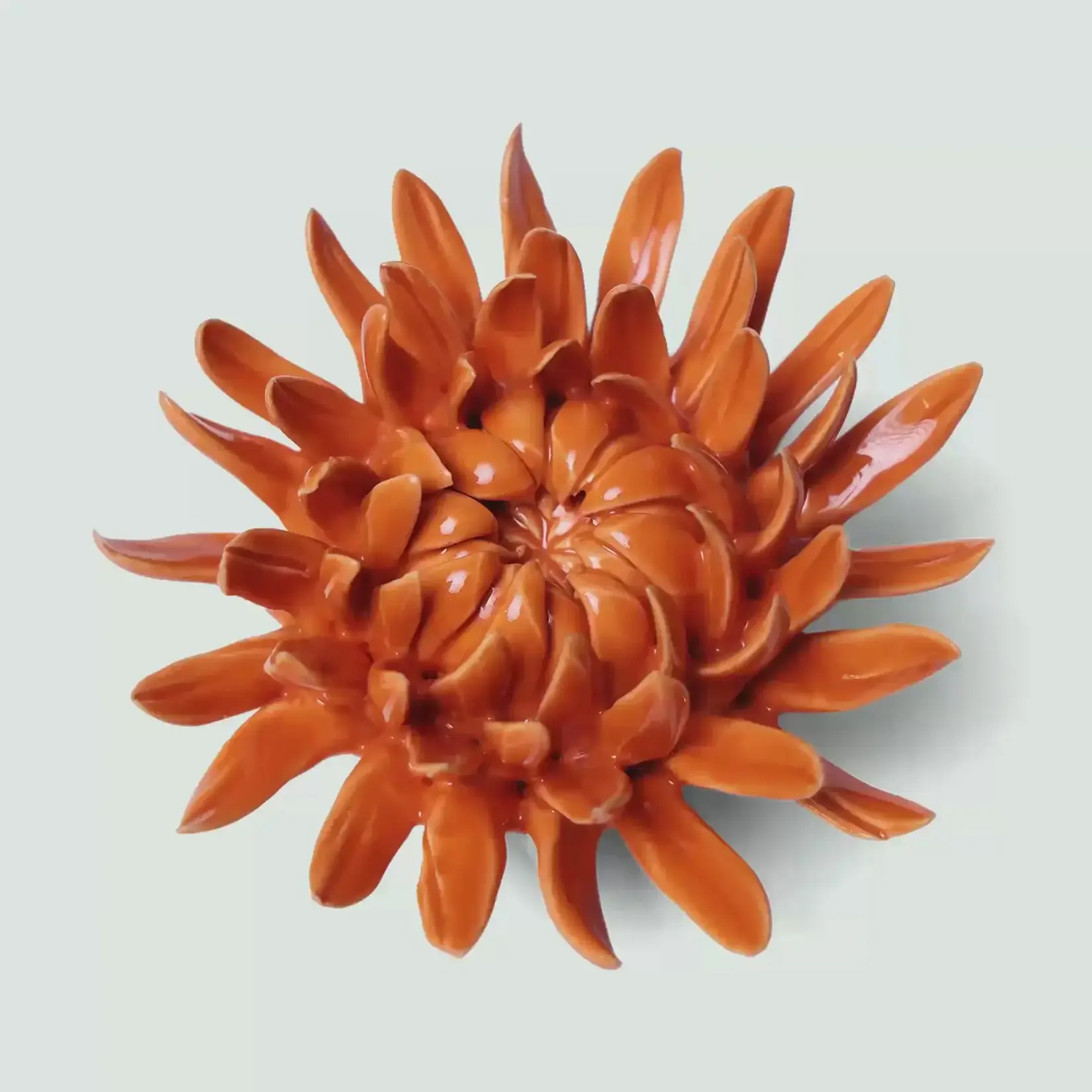 Ceramic Flower, Small Orange Sarah Chrysanthemum