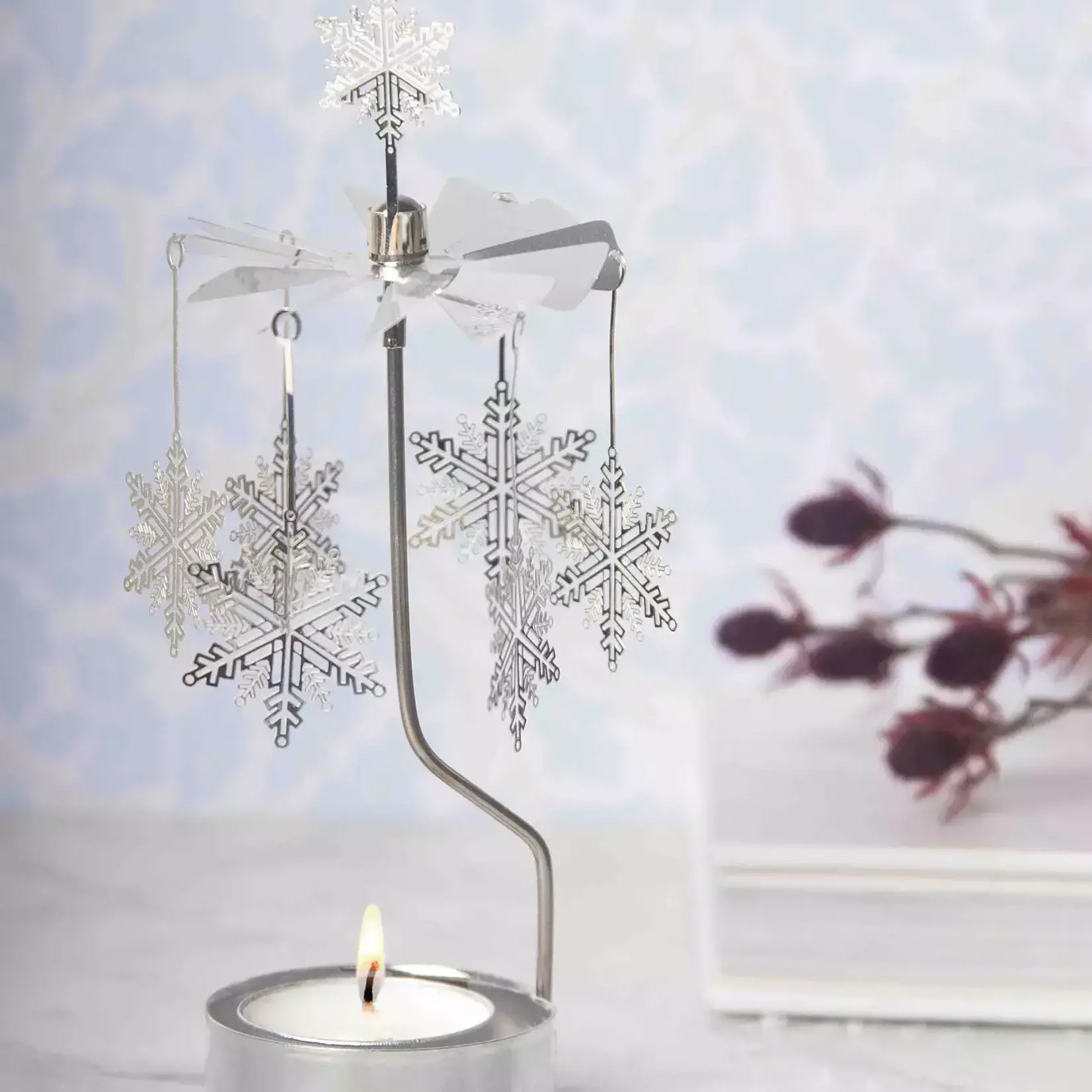 Swedish Candle Chime, Snowstar Silver