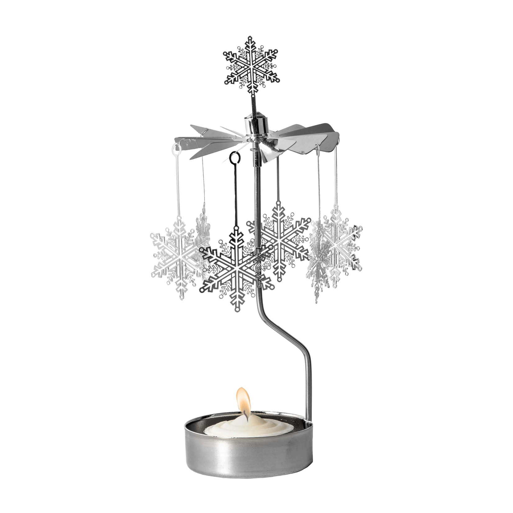Swedish Candle Chime, Snowstar Silver