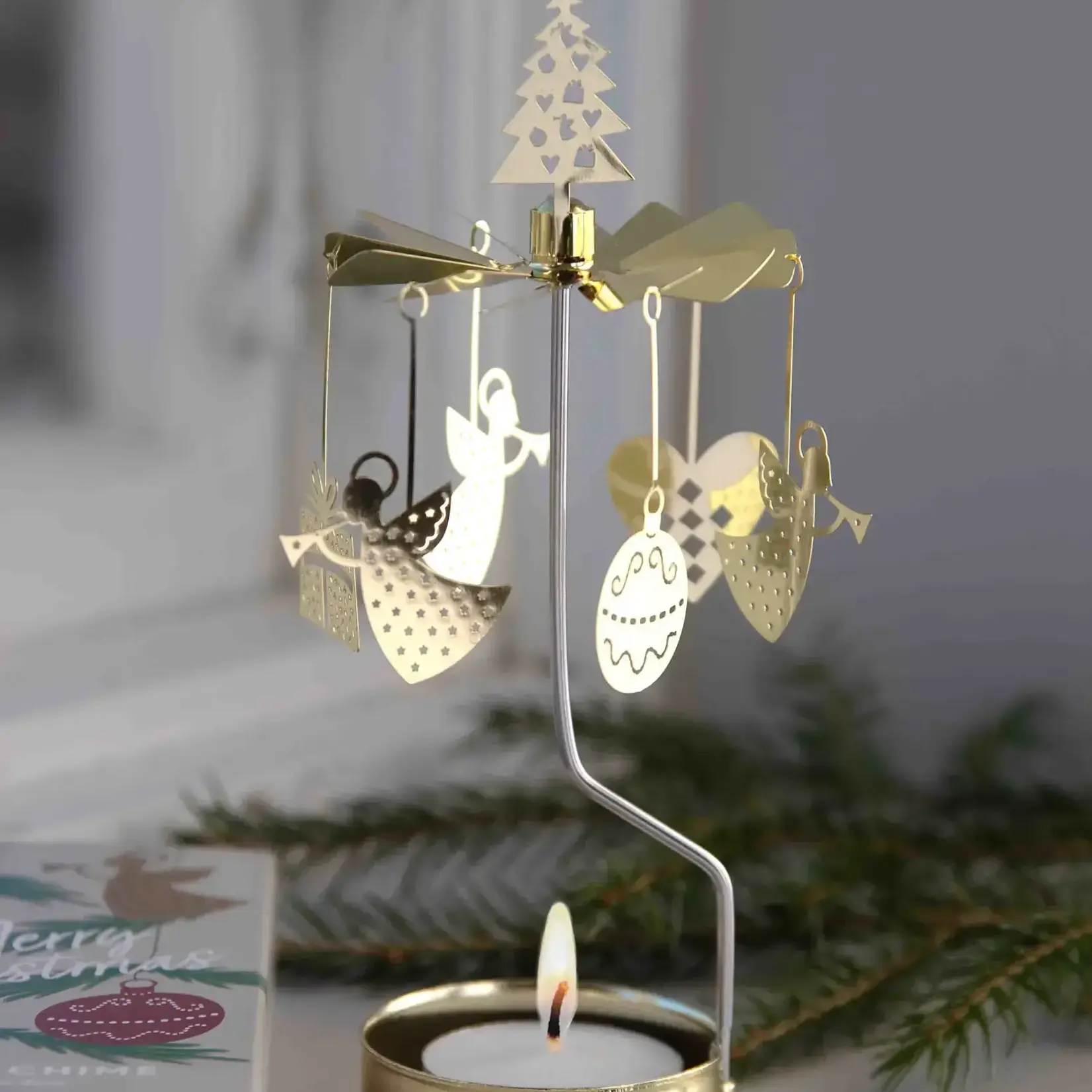 Swedish Candle Chime, Christmas Gold