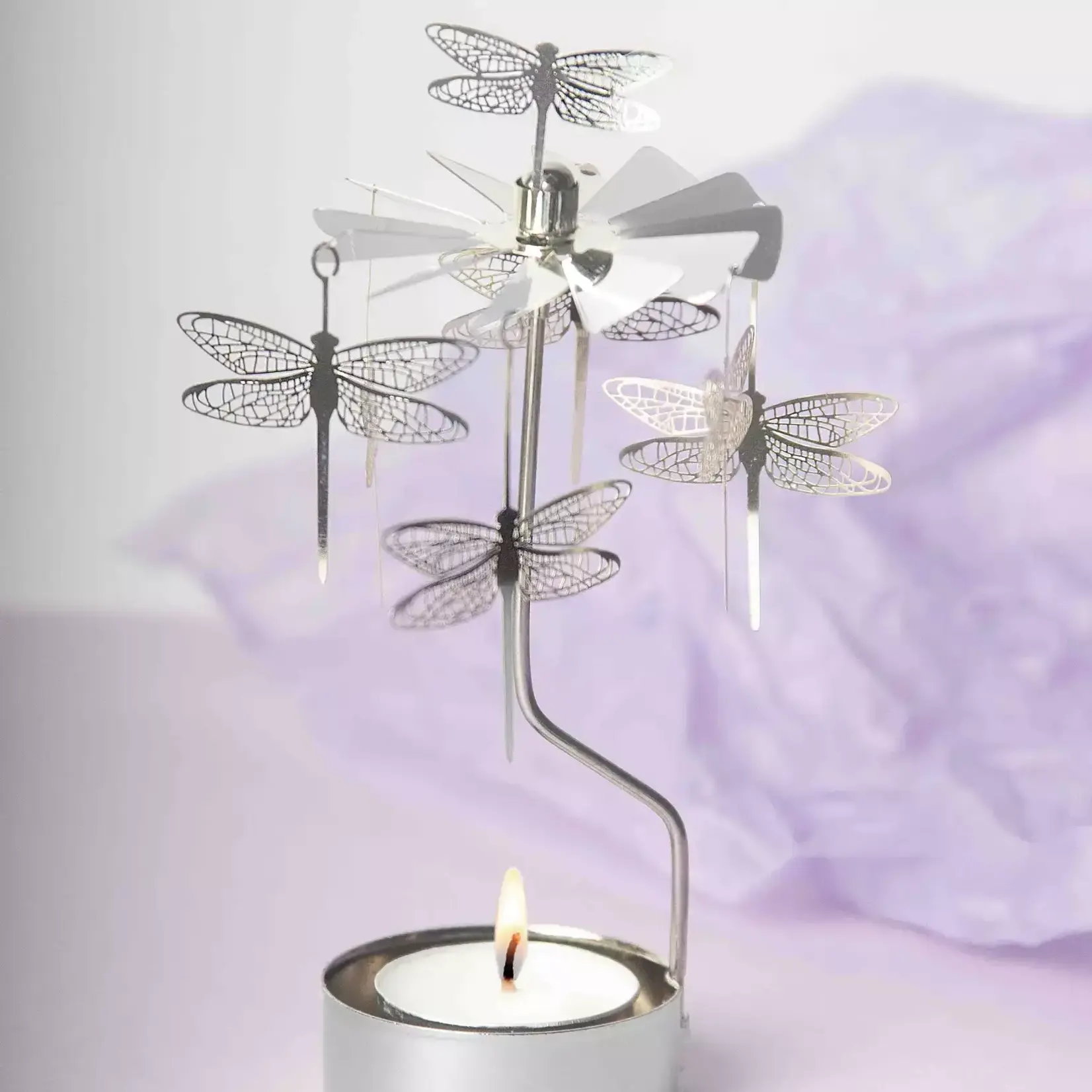 Swedish Candle Chime, Dragonfly Silver