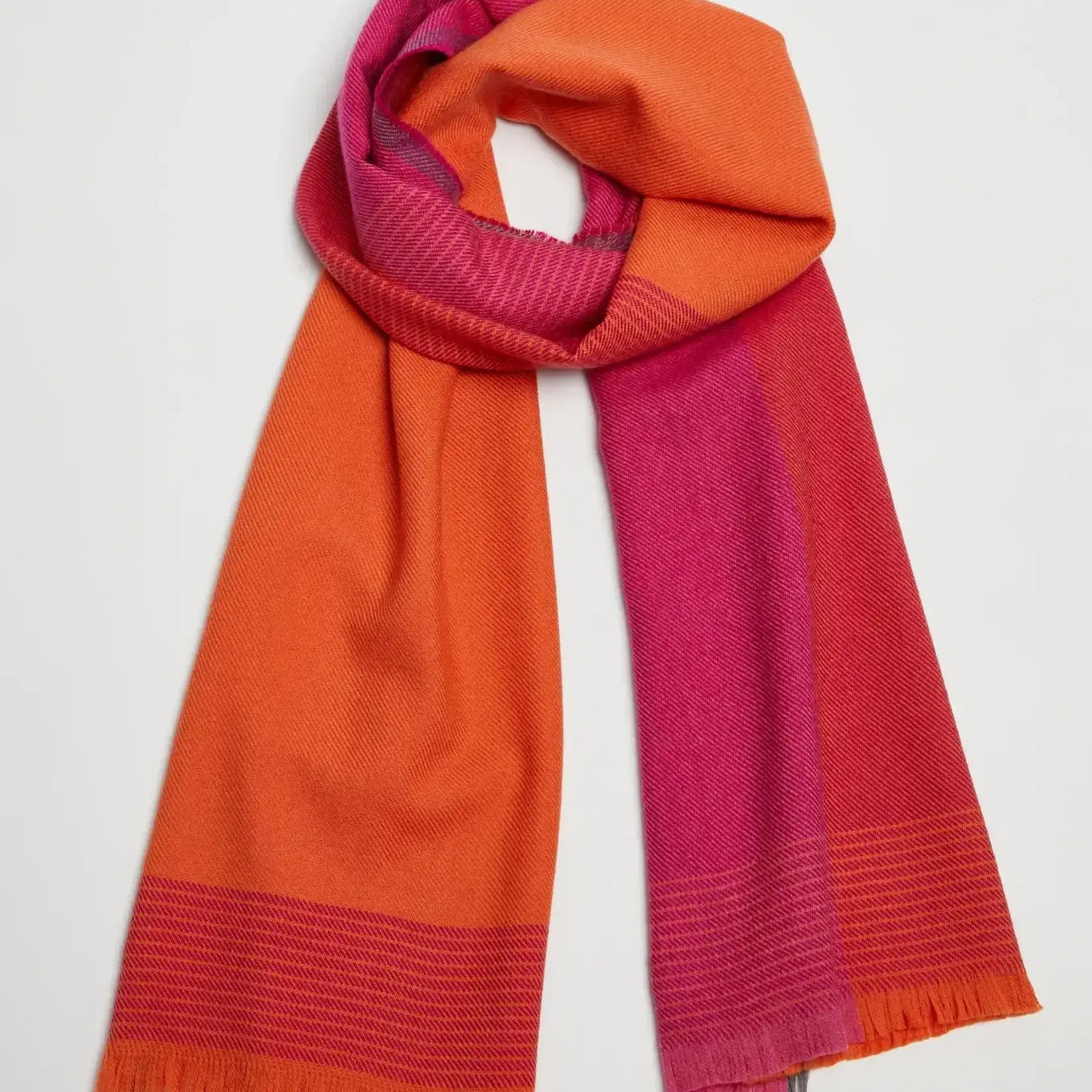 Scarf, Merino Wool Orange/Pink